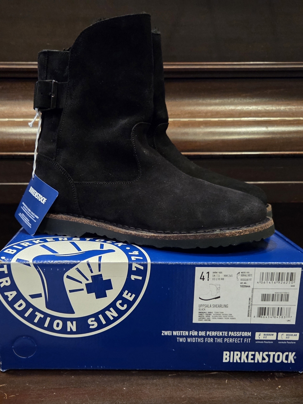 Women's Birkenstock Black Suede  Shearling Boots